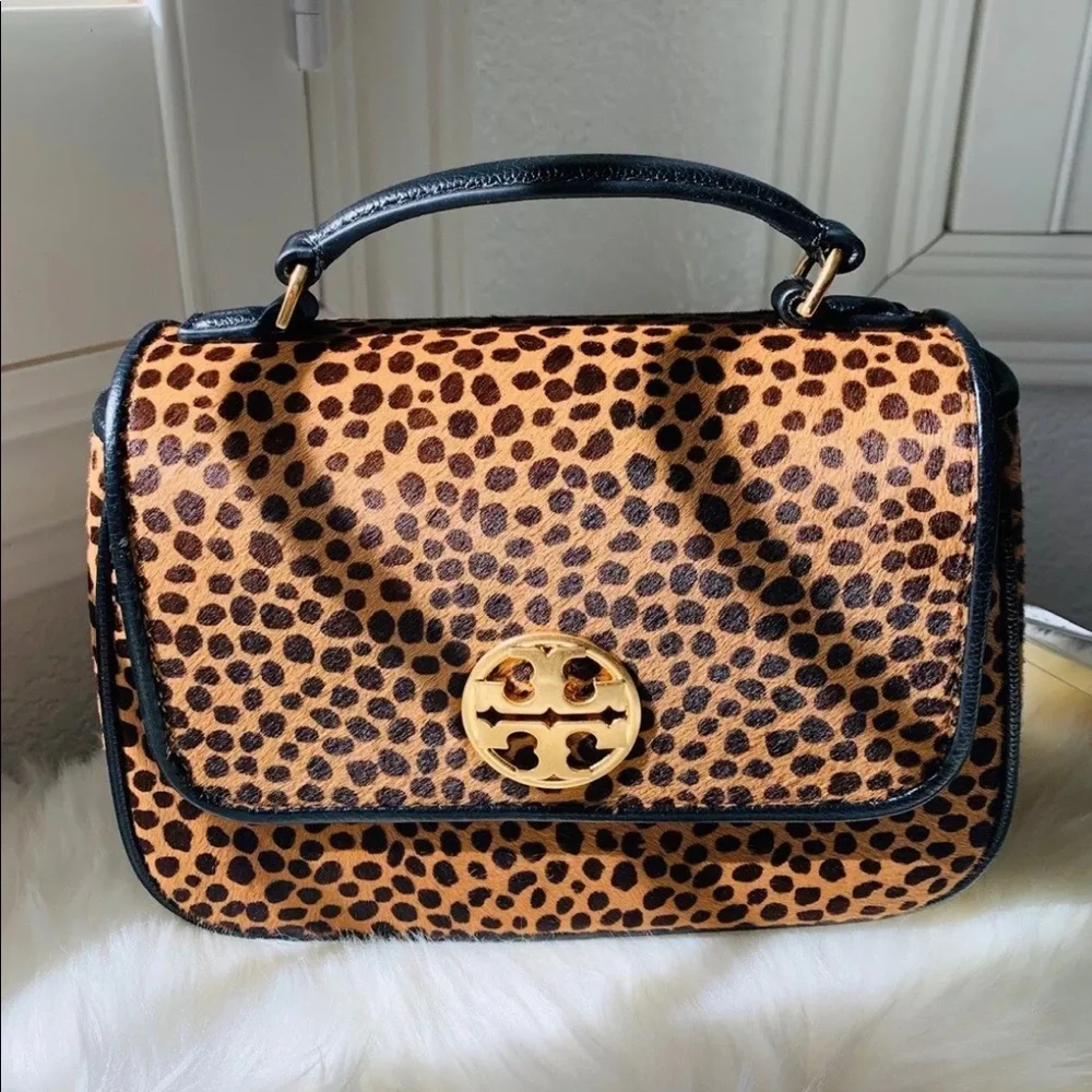 Tory Burch Willa top handle crossbody leopard RARE BNWT